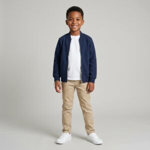 Kids Navy Bomber Jacket & Chinos Outfit Set